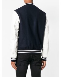 Мужская темно-сине-белая университетская куртка от Karl Lagerfeld