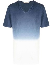 Мужская темно-сине-белая футболка на пуговицах от Zadig & Voltaire