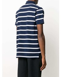 Мужская темно-сине-белая футболка-поло в горизонтальную полоску от Polo Ralph Lauren