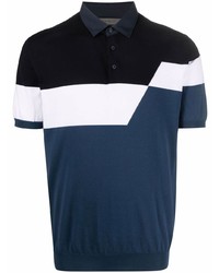 Мужская темно-сине-белая футболка-поло от Corneliani