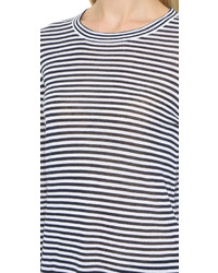 Женская темно-сине-белая футболка с длинным рукавом в горизонтальную полоску от Jenni Kayne