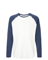 Мужская темно-сине-белая футболка с длинным рукавом от Kent & Curwen