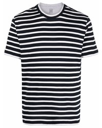 Мужская темно-сине-белая футболка с круглым вырезом в горизонтальную полоску от Eleventy