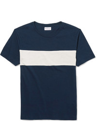 Мужская темно-сине-белая футболка с круглым вырезом в горизонтальную полоску от Gant
