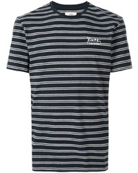 Мужская темно-сине-белая футболка с круглым вырезом в горизонтальную полоску от Kent & Curwen