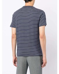 Мужская темно-сине-белая футболка с круглым вырезом в горизонтальную полоску от Polo Ralph Lauren