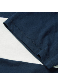 Мужская темно-сине-белая футболка с круглым вырезом в горизонтальную полоску от Gant