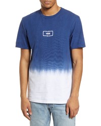 Темно-сине-белая футболка с круглым вырезом с принтом тай-дай