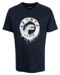 Мужская темно-сине-белая футболка с круглым вырезом с принтом от SPORT b. by agnès b.