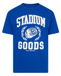 Мужская темно-сине-белая футболка с круглым вырезом с принтом от Stadium Goods