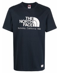 Мужская темно-сине-белая футболка с круглым вырезом с принтом от The North Face