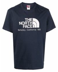 Мужская темно-сине-белая футболка с круглым вырезом с принтом от The North Face