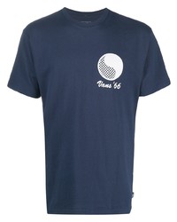 Мужская темно-сине-белая футболка с круглым вырезом с принтом от Vans