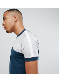 Мужская темно-сине-белая футболка с круглым вырезом от ASOS DESIGN