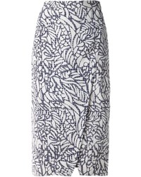 Темно-сине-белая юбка-карандаш с цветочным принтом от Maiyet