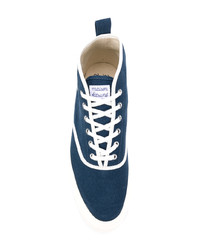 Мужские темно-сине-белые высокие кеды от MAISON KITSUNÉ