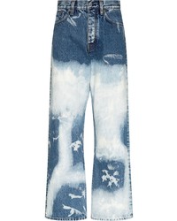 Мужские темно-сине-белые джинсы с принтом тай-дай от Sunflower