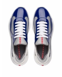Мужские темно-сине-белые кроссовки от Prada