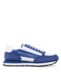 Мужские темно-сине-белые кроссовки от Armani Exchange
