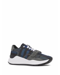 Мужские темно-сине-белые кроссовки от Burberry