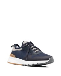 Мужские темно-сине-белые кроссовки от Brunello Cucinelli