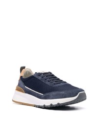 Мужские темно-сине-белые кроссовки от Brunello Cucinelli