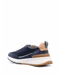 Мужские темно-сине-белые кроссовки от Brunello Cucinelli