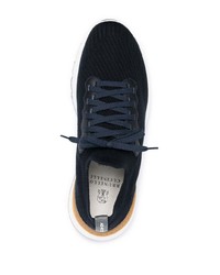 Мужские темно-сине-белые кроссовки от Brunello Cucinelli