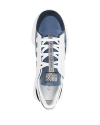 Мужские темно-сине-белые кроссовки от Roberto Cavalli