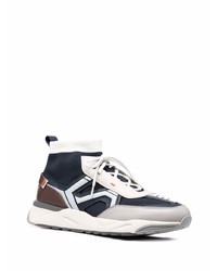 Мужские темно-сине-белые кроссовки от Santoni