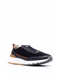 Мужские темно-сине-белые кроссовки от Brunello Cucinelli