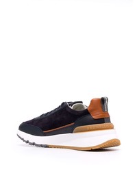 Мужские темно-сине-белые кроссовки от Brunello Cucinelli