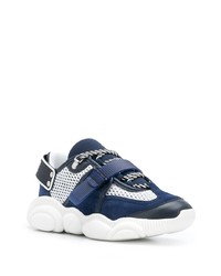 Мужские темно-сине-белые кроссовки от Moschino