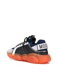 Мужские темно-сине-белые кроссовки от Moschino