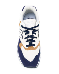 Мужские темно-сине-белые низкие кеды от New Balance