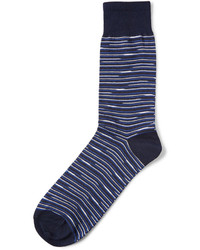 Мужские темно-сине-белые носки в горизонтальную полоску от Missoni