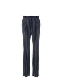 Темно-сине-белые широкие брюки в вертикальную полоску от Lanvin
