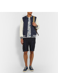 Мужской темно-сине-белый бомбер от White Mountaineering