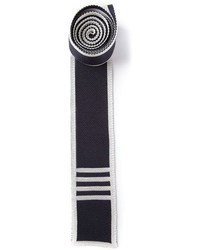 Мужской темно-сине-белый вязаный галстук от Thom Browne