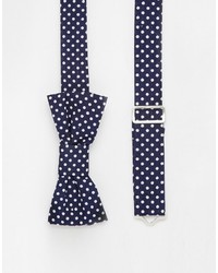 Мужской темно-сине-белый галстук-бабочка в горошек от Reclaimed Vintage