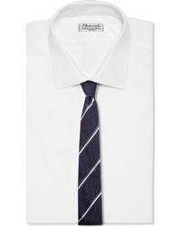 Мужской темно-сине-белый галстук в вертикальную полоску от Canali