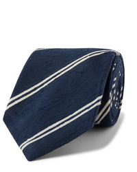 Темно-сине-белый галстук в горизонтальную полоску