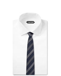 Мужской темно-сине-белый галстук в горизонтальную полоску от Tom Ford