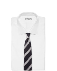 Мужской темно-сине-белый галстук в горизонтальную полоску от Brioni