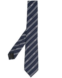 Мужской темно-сине-белый галстук в горизонтальную полоску от Moschino