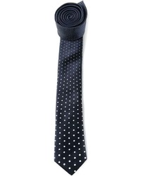 Мужской темно-сине-белый галстук в горошек от Neil Barrett