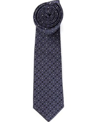 Мужской темно-сине-белый галстук в горошек от Valentino