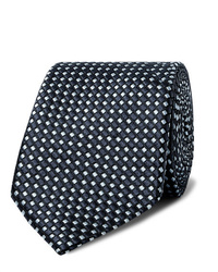 Мужской темно-сине-белый галстук с принтом от Giorgio Armani