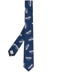 Мужской темно-сине-белый галстук с принтом от Moschino