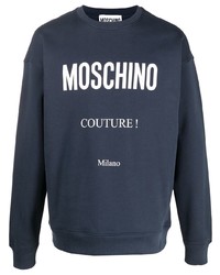 Мужской темно-сине-белый свитшот с принтом от Moschino